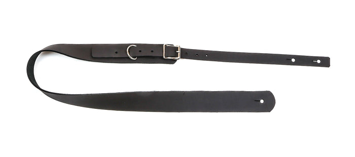 1 3/4" Black Cowhide Buckle Guitar Strap