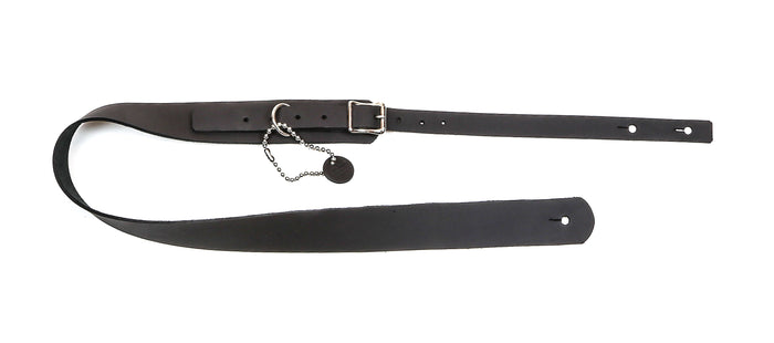 1 3/4" Black Cowhide Buckle Guitar Strap