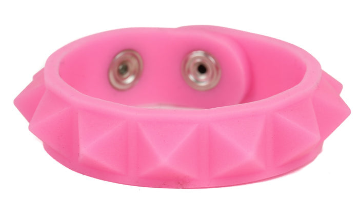 1 ROW 1/2" RUBBER PYRAMID BRACELET, GLOW IN THE DARK