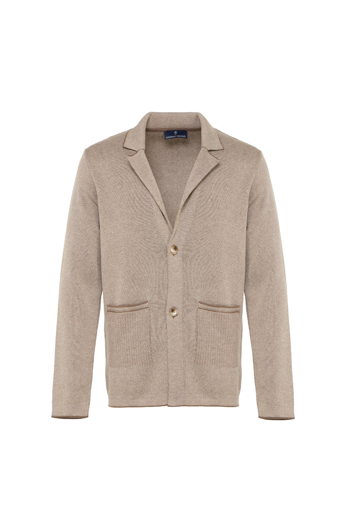 2-Button Textured Sweater Jacket