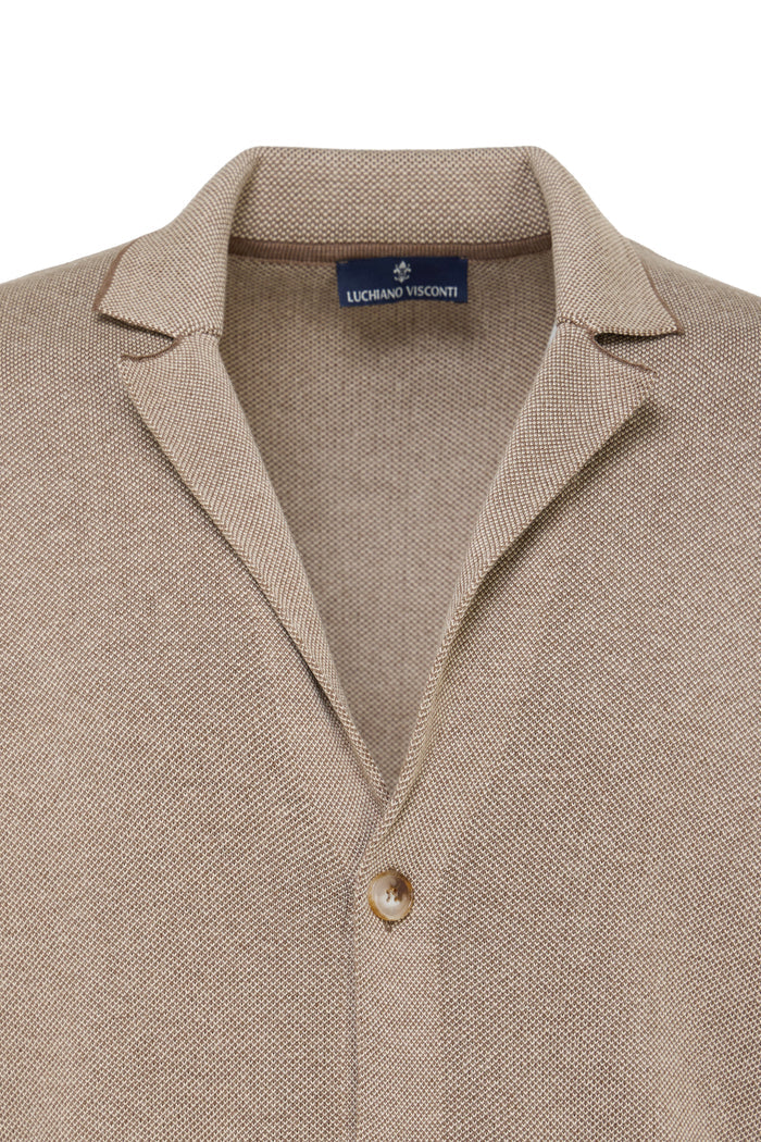 2-Button Textured Sweater Jacket