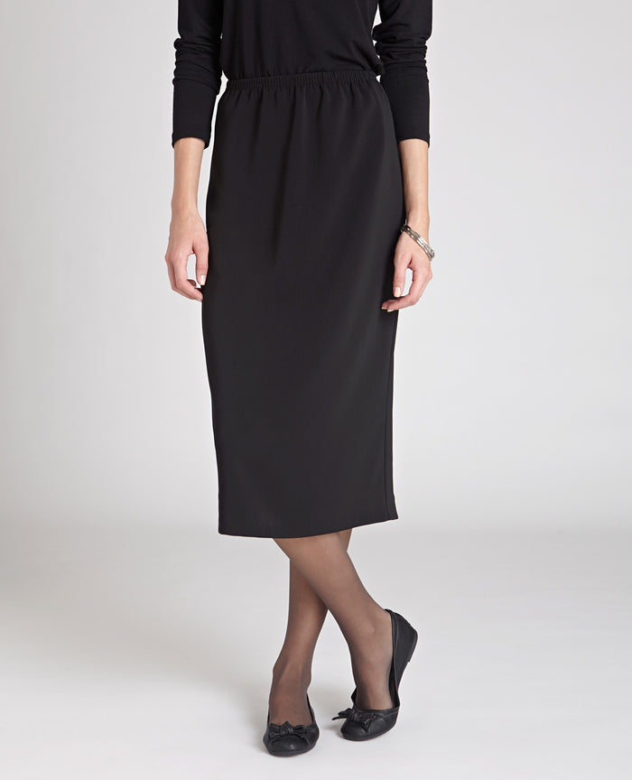 Crepe Straight Skirt Black