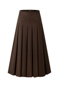 Dark Brown Pleated Skirt