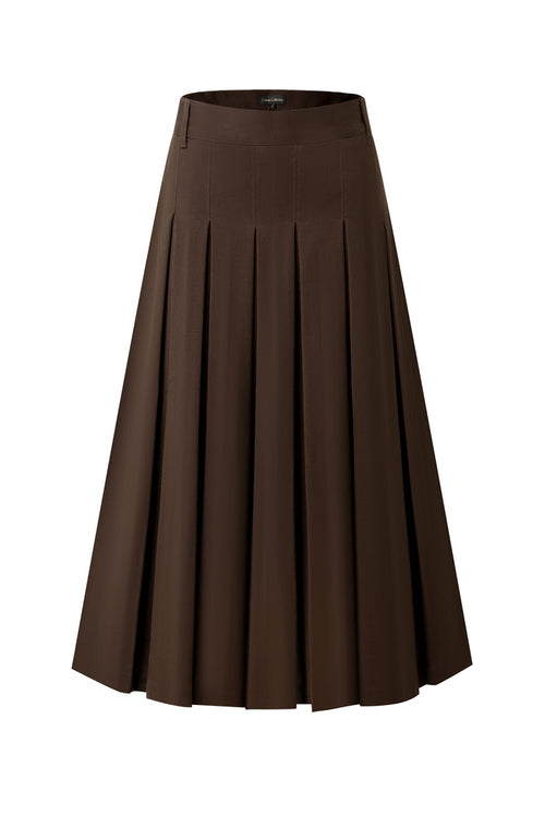 Dark Brown Pleated Skirt