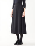 Lined Wool Blend Skirt with Side Zipper
