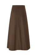 Light Brown A-Line Midi Skirt