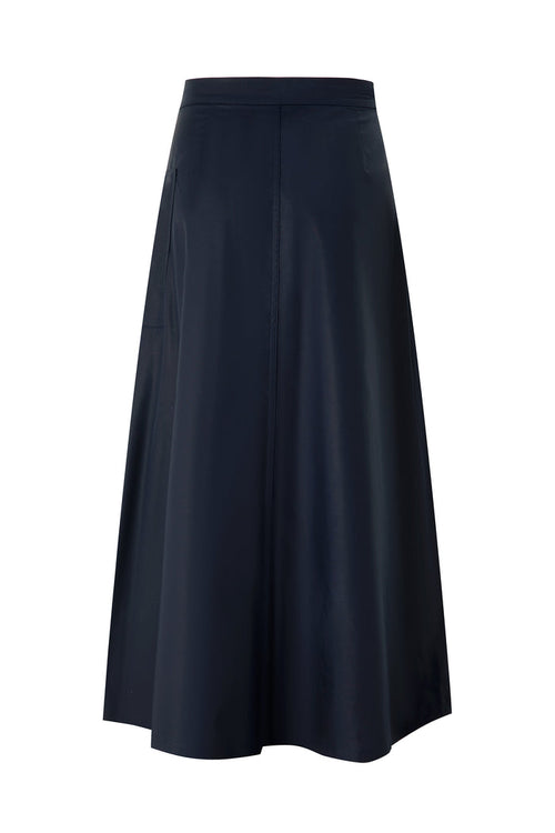 Navy A-Line Midi Skirt