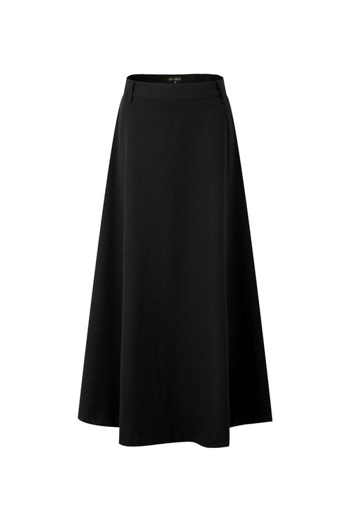 Black A-Line Midi Skirt