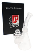 5″ 6B Glass frosted quartz mini dab rig with compact beaker body and branded retail box