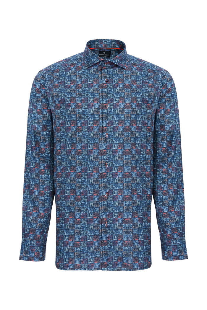 Abstract Squares Print Shirt