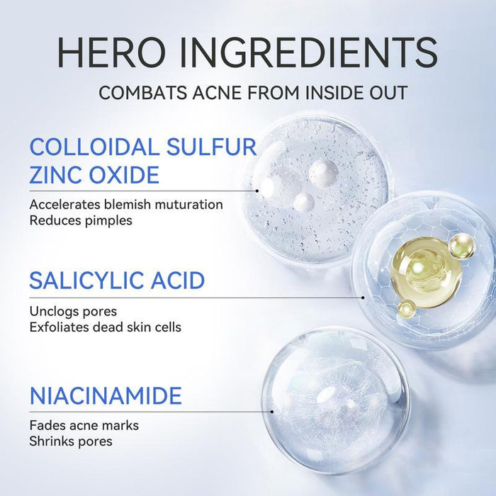 Visage avec peau propre et hydratée, représentant un soin de nettoyage et d'hydratation pour peau à tendance acnéique.