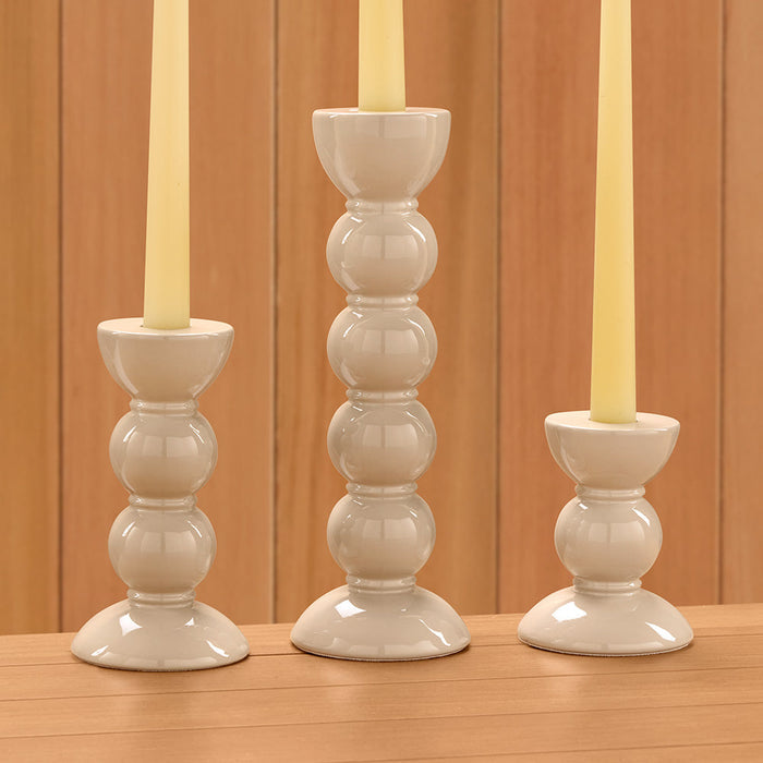 Addison Ross Bobbin Taper Candleholders, Sage