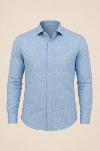 Aqua Mediterranean Artisan Linen Shirt