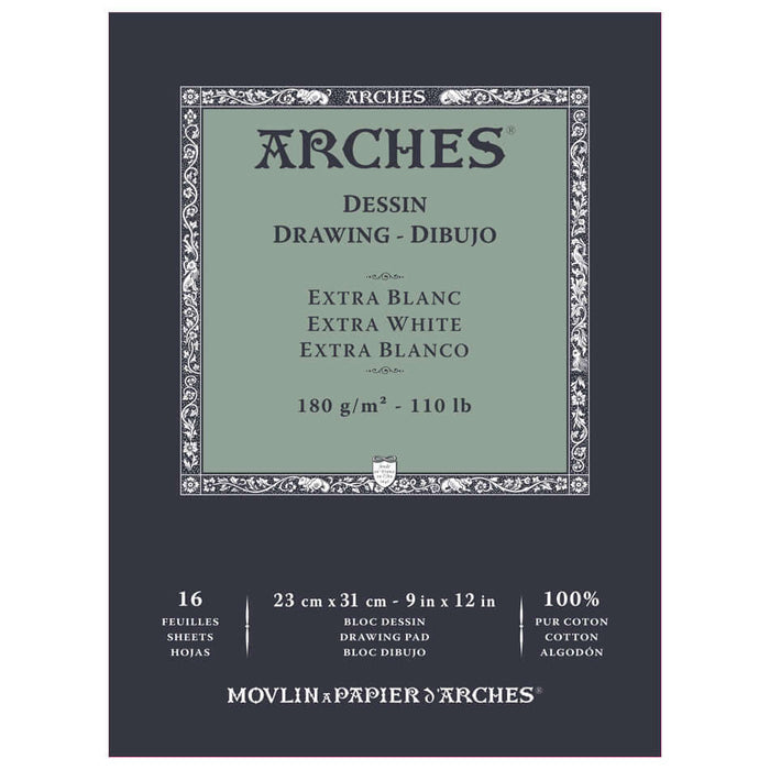 Arches Drawing Pad Extra White 9x12 by Arches at Cult Pens