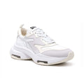 White women’s lace-up sneaker with chunky sole and padded collar