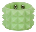 ASSORTED RUBBER, 3 ROW 1/2" PYRAMID BRACELET,  GLOW IN THE DARK