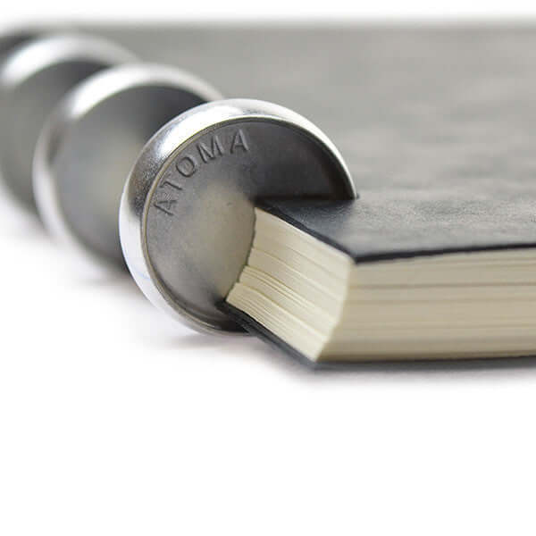 Atoma Amazing Texon Cover Disc-Bound Refillable Notebook Black A7 by Atoma at Cult Pens