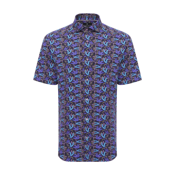 Banana Leaf Print Short Sleeve Shirt