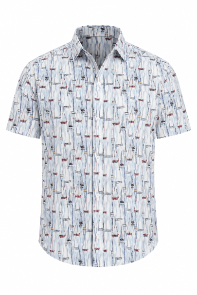 Barca Print Stretch Shirt