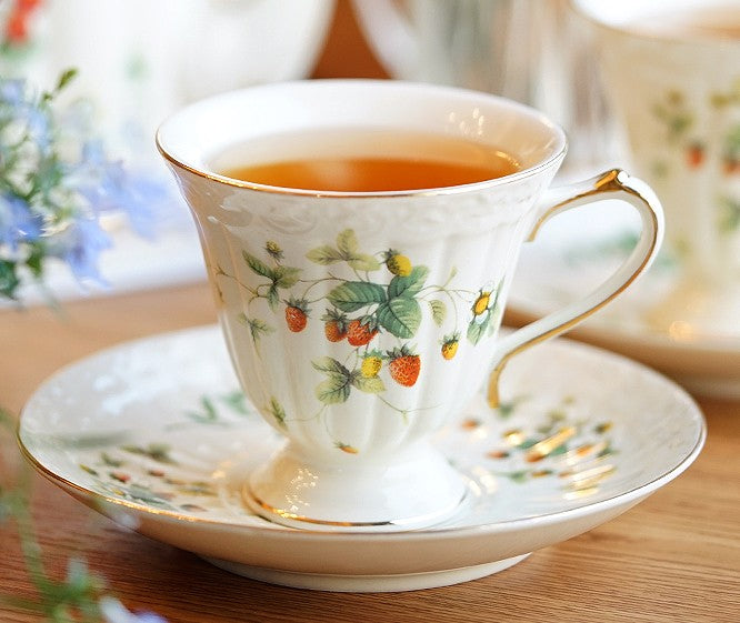 Beautiful British Tea Cups, Elegant Porcelain Tea Cup Saucer Set, Traditional English Tea Cup and Saucer, Unique Ceramic Coffee Cups-Paintingforhome
