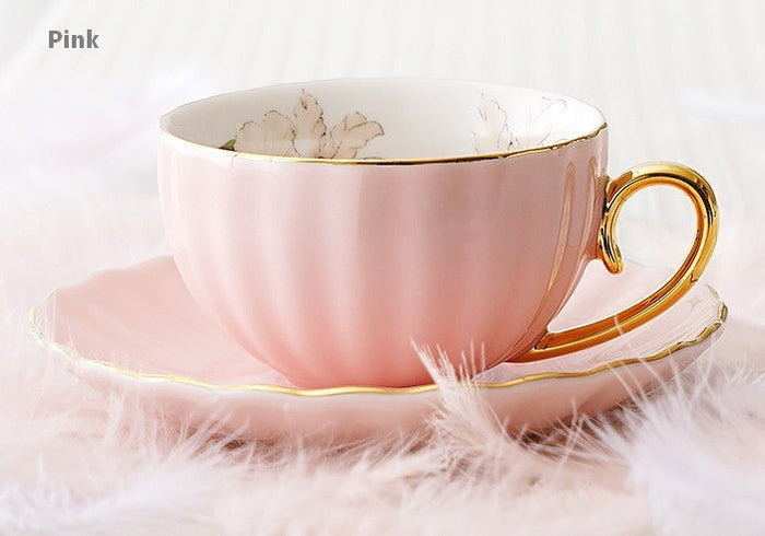 Beautiful British Tea Cups, Unique Traditional Afternoon Tea Cup and Saucer, Elegant Ceramic Coffee Cups, Royal Porcelain Tea Cup Set-Paintingforhome
