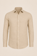 Beige Mediterranean Artisan Linen Shirt
