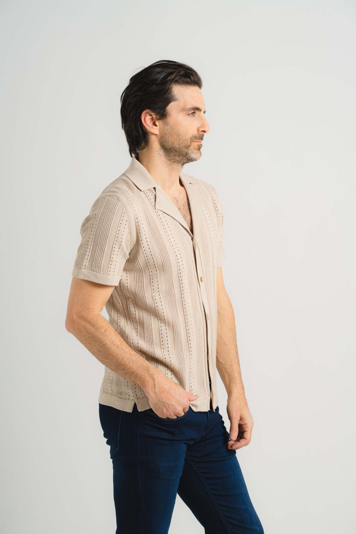 Beige Resort Short Sleeve Shirt