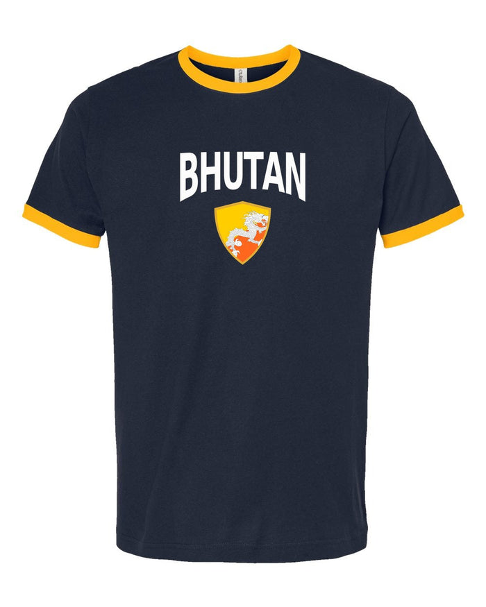 Bhutan Arched Crest Soccer Ringer Tee — NYC Factory