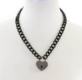 Black Heart Padlock Black Chain Pad Lock Choker