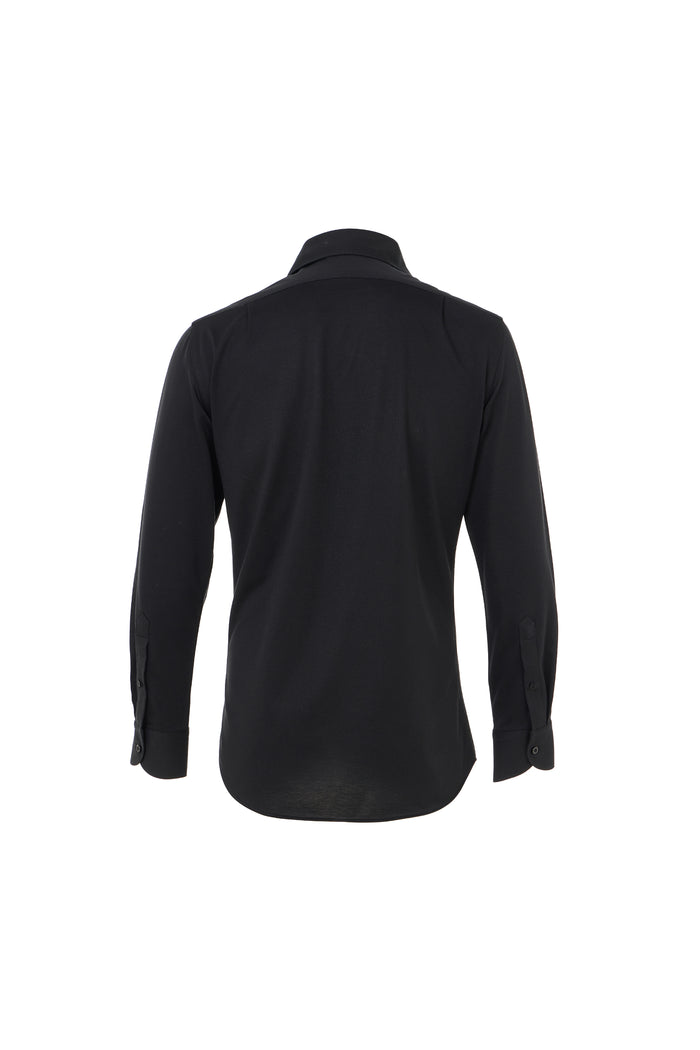 Black One-Piece Collar Performance Stretch Shirt