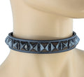 Black Pyramid Studded Leather Choker
