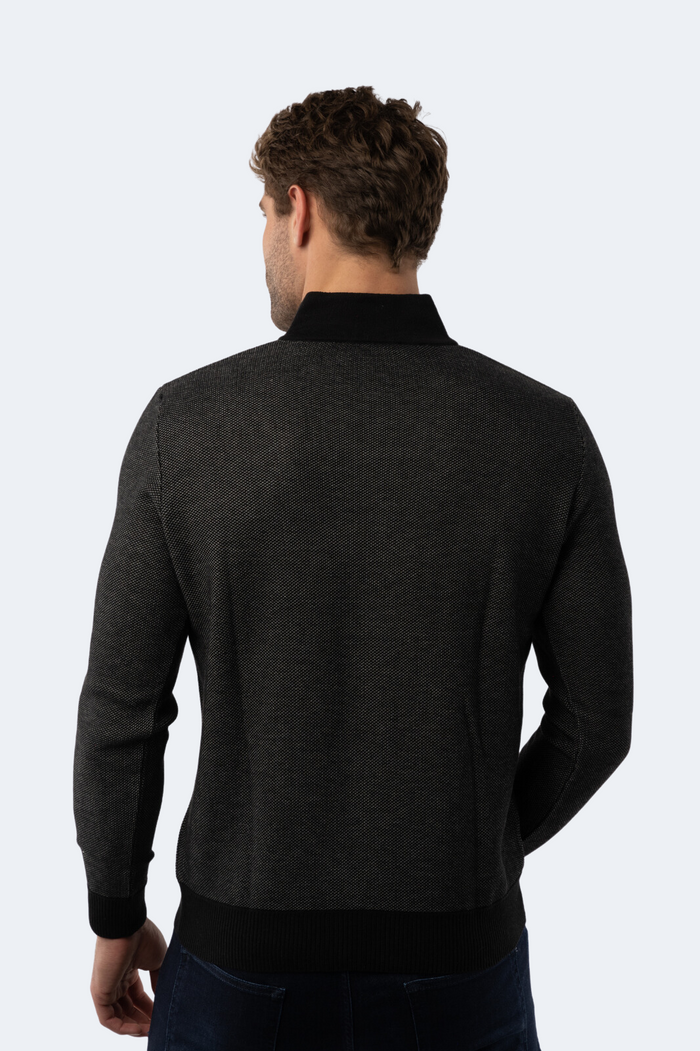 Black Quarter Zip Sweater