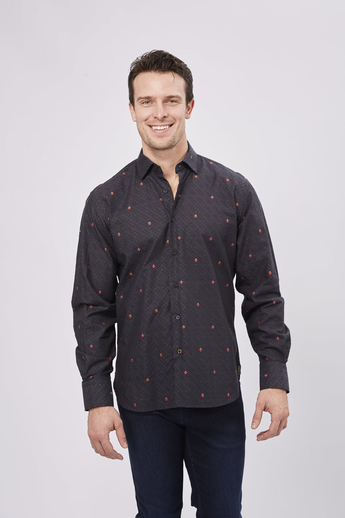Black & Red Paisley with Diamond Overlay (Big & Tall)