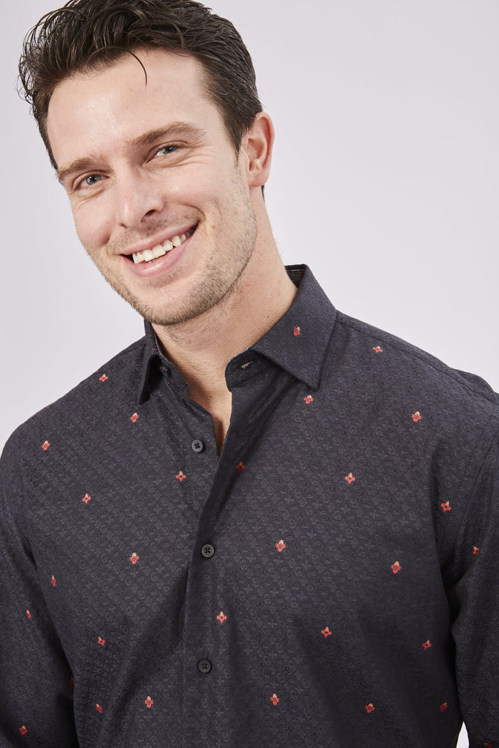 Black & Red Paisley with Diamond Overlay (Big & Tall)