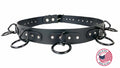 Black Ring Bondage Belt Genuine Leather