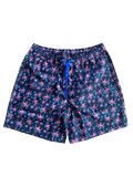Black with Red Octopus and Blue Bubbles Swim Shorts