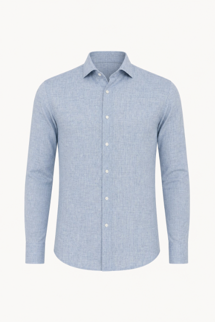 Blue Mediterranean Artisan Linen Shirt