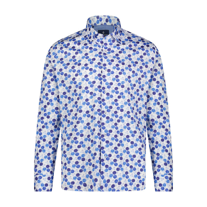 Blue, Navy, and Midnight Blue Dot Long Sleeve Shirt