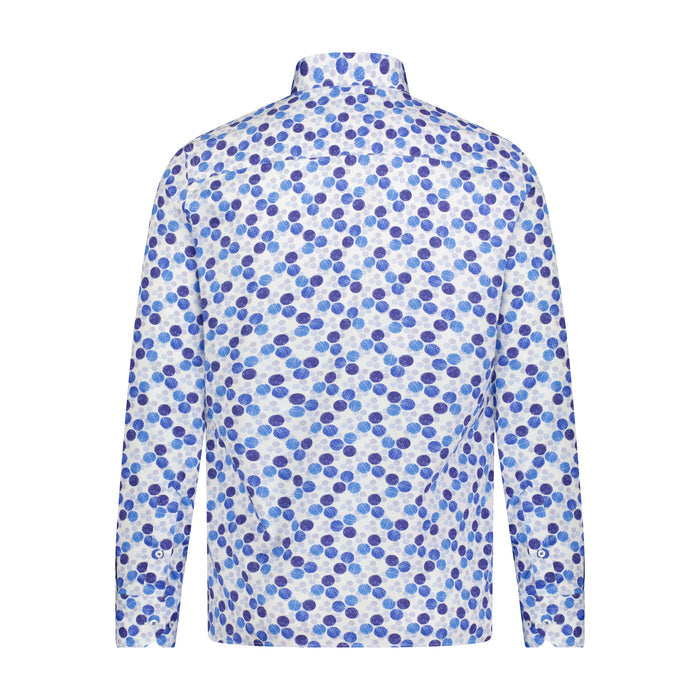 Blue, Navy, and Midnight Blue Dot Long Sleeve Shirt