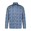 Blue, Teal, and Aqua Paisley Print Long Sleeve Shirt