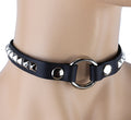 Bondage Gold-Studded Black O Ring Choker
