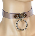 Bondage Thin Clear Choker with Silver O Ring