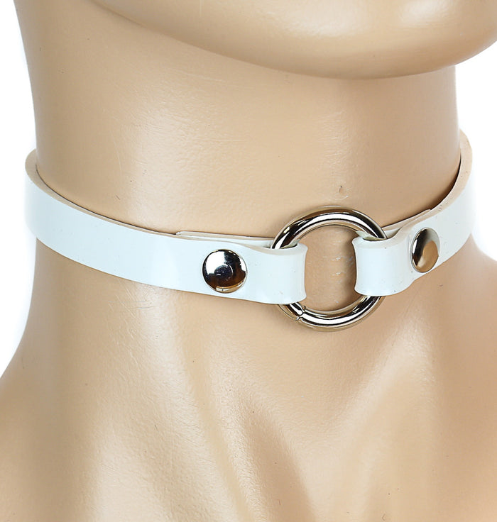 Bondage White O Ring Choker