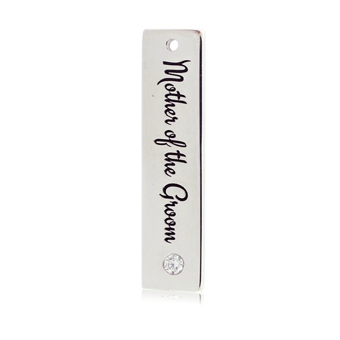 Bridal Collection: Rutilated Quartz Gemstone Bracelet with Mother of the Groom Sterling Silver Charm Bar