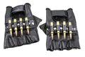 BROWN LEATHER FINGERLESS GLOVES WITH BULLET