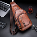 BULLCAPTAIN Leather Men Sling Bags（Buy 2 Save 8%,Automatic）