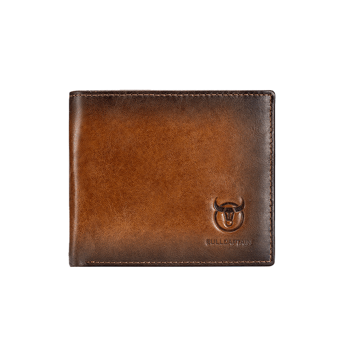 BULLCAPTAIN Men Leather RFID Blocking Wallet