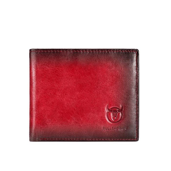 BULLCAPTAIN Men Leather RFID Blocking Wallet