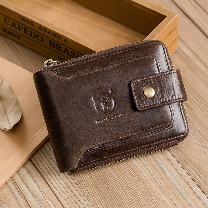 BULLCAPTAIN RFID Zipper Wallet