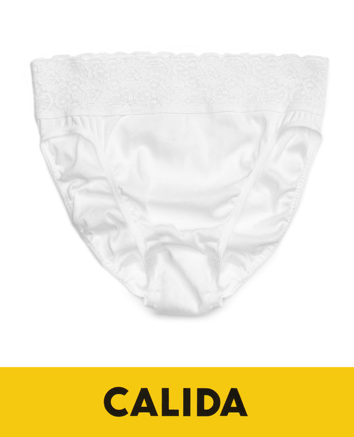 Calida 21901 Lace Trim Hipster Panty White